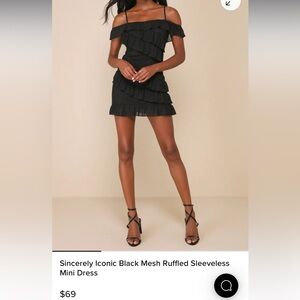 Lulu's Black Ruffle Off-Shoulder Mini Dress